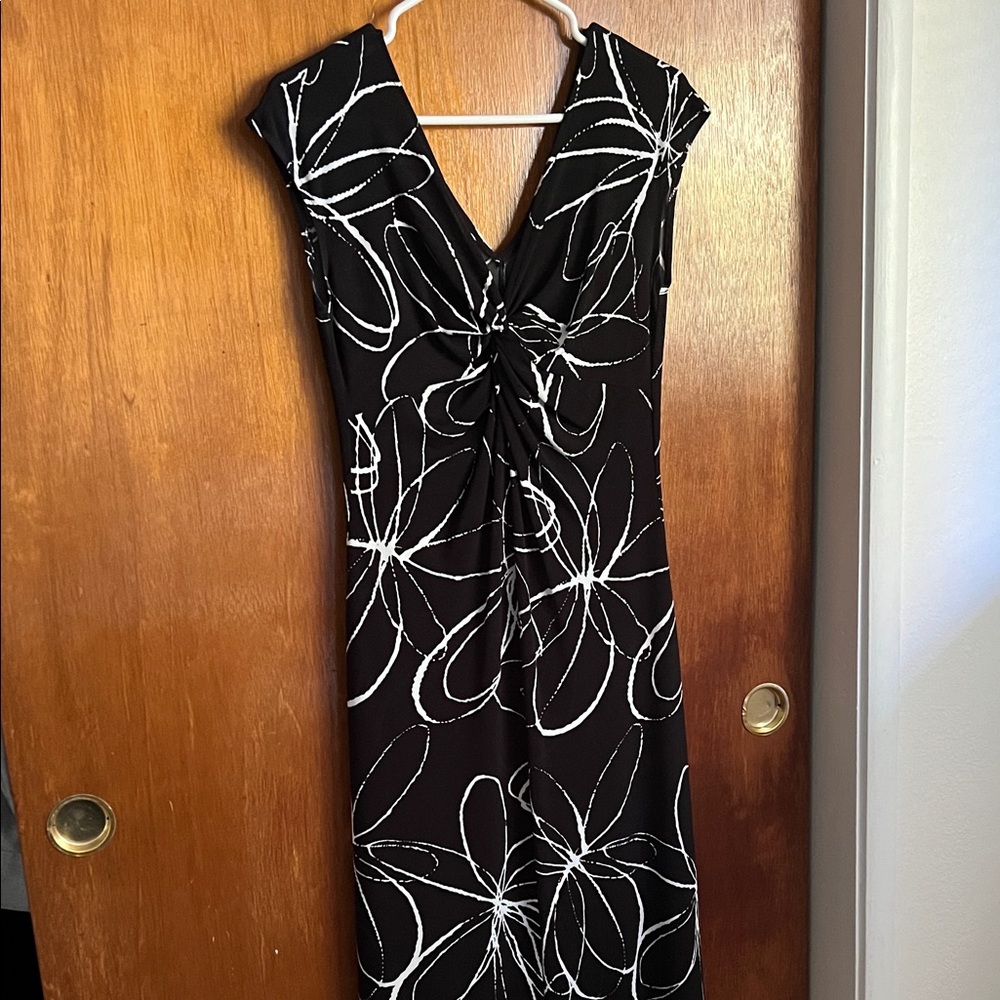 Black and white mid length dress